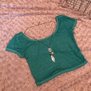 Mossimo Teal Crop Top